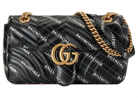 gucci x balenciaga the hacker project small gg marmont bag|Gucci and Balenciaga.